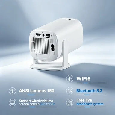 Mini Projector 1080P – Portable Home Theater Projector with Wireless Screen Mirroring, Bluetooth 5.3 & Smartphone Casting