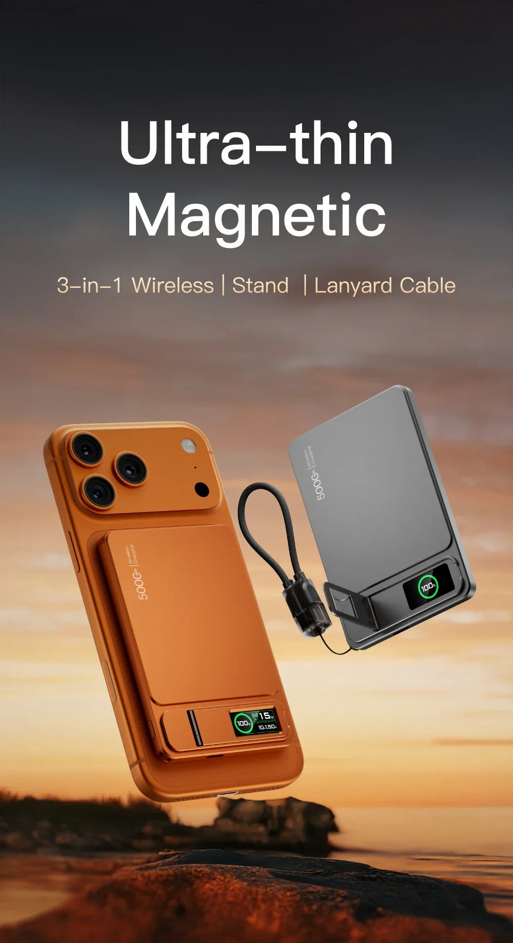 10000mAh Magnetic Power Bank 15W Wireless Charger, 20W PD Fast Charging Portable Battery Pack for MagSafe iPhone 12–17 Pro & Apple Watch