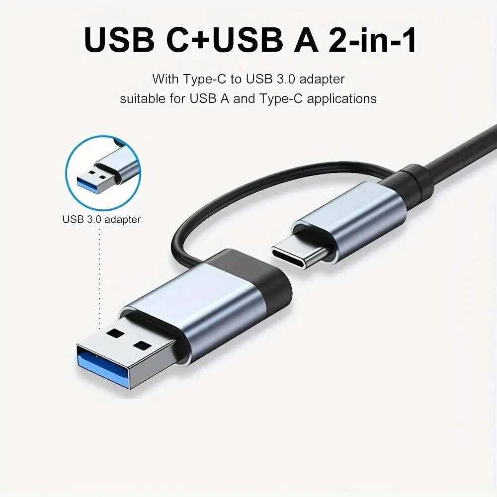 7-in-1 USB 3.0 Hub – High-Speed USB-C & USB-A Hub Adapter for PC, Laptop, MacBook & More