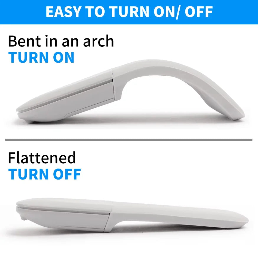 Wireless Ergonomic Mouse Folding Bluetooth Mouse Bluetooth Foldable Wireless Ergonomic Arc Touch Computer Mouse Silent PC Mouse
