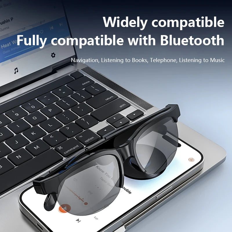 AI Smart Glasses – Bluetooth Smart Sunglasses with Translation, Voice Recording, Music & Hands-Free Calls