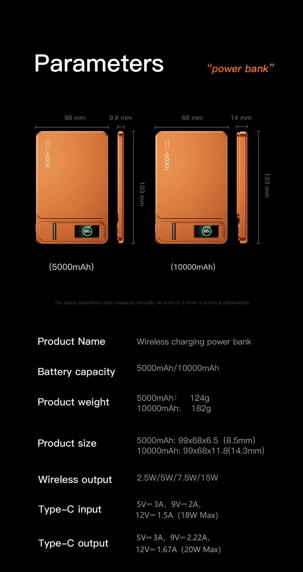 10000mAh Magnetic Power Bank 15W Wireless Charger, 20W PD Fast Charging Portable Battery Pack for MagSafe iPhone 12–17 Pro & Apple Watch