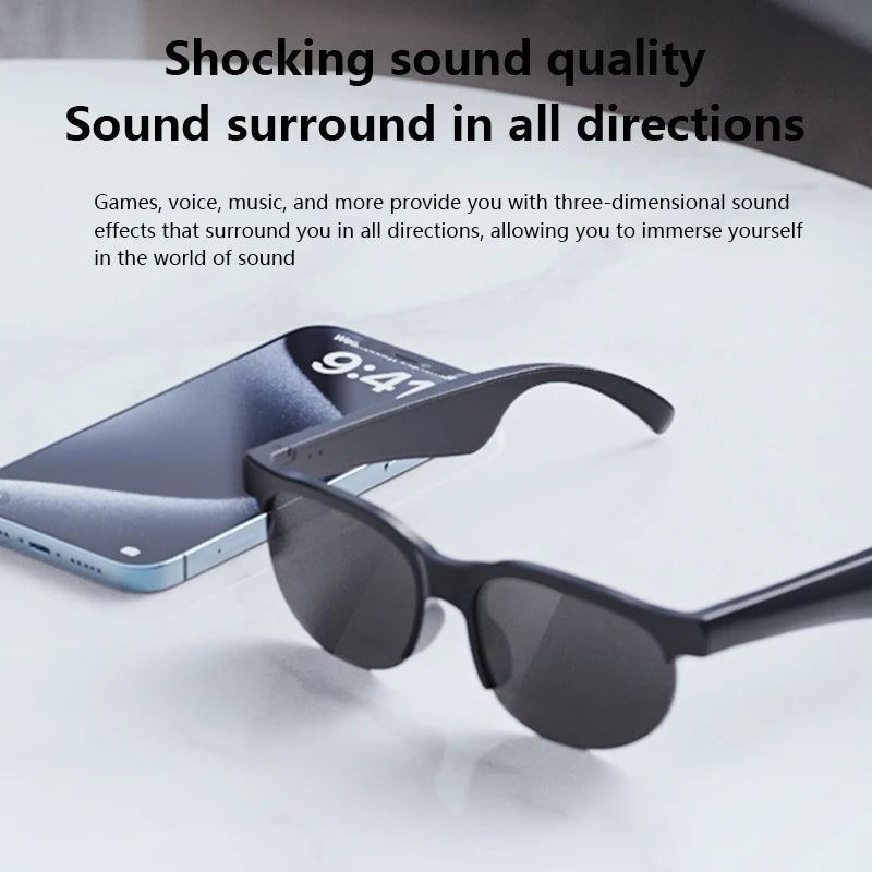 AI Smart Glasses – Bluetooth Smart Sunglasses with Translation, Voice Recording, Music & Hands-Free Calls