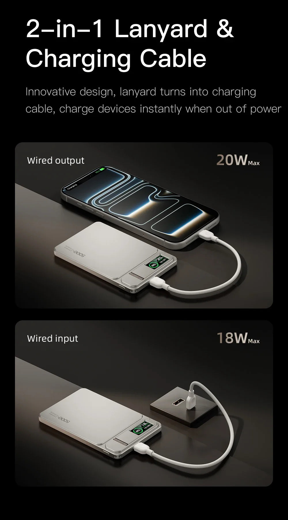 10000mAh Magnetic Power Bank 15W Wireless Charger, 20W PD Fast Charging Portable Battery Pack for MagSafe iPhone 12–17 Pro & Apple Watch