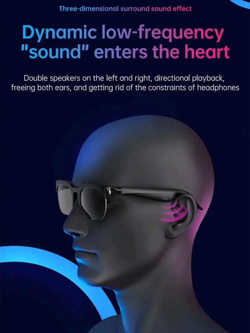AI Smart Glasses – Bluetooth Smart Sunglasses with Translation, Voice Recording, Music & Hands-Free Calls